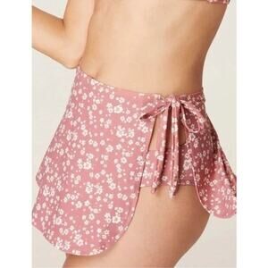 Andie Swim Sarong Coverup in Ditsy Floral Rose Pink S NWT